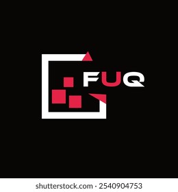 Logotipo creativo minimalista de la letra de FUQ. Diseño de logotipo de letra de alfabeto de iniciales de Vector único FUQ 
