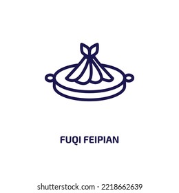 fuqi feipian icon from food collection. Thin linear fuqi feipian, mein, chinese outline icon isolated on white background. Line vector fuqi feipian sign, symbol for web and mobile