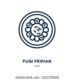fuqi feipian icon from food collection. Thin linear fuqi feipian, mein, chinese outline icon isolated on white background. Line vector fuqi feipian sign, symbol for web and mobile svg