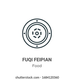 Fuqi feipian outline vector icon. Thin line black fuqi feipian icon, flat vector simple element illustration from editable food concept isolated stroke on white background svg
