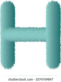  fur alphabet capital letter. letter alphabet character H font - vector illustration