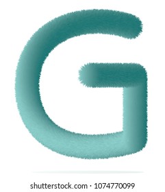  fur alphabet capital letter. letter alphabet character G font - vector illustration