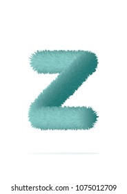 fur alphabet capital letter. letter alphabet character Z font - vector illustration