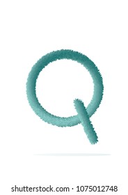  fur alphabet capital letter. letter alphabet character Q font - vector illustration