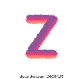  fur alphabet capital letter. letter alphabet character Z font - vector illustration