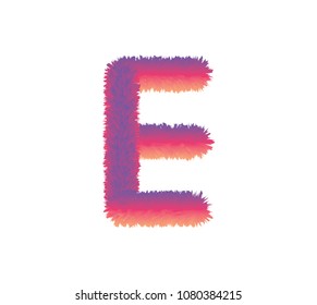  fur alphabet capital letter. letter alphabet character E font - vector illustration