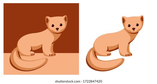 
fur animal cute sable sits in full growth