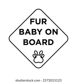 Fur baby on board sign in yellow color