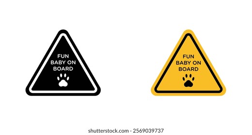 Fur baby on board signs vector graphic pack