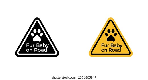 Fur baby on board signs vector pack for web designs