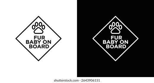 Fur baby on board signs symbol concept for graphic design, Website, UI. EPS