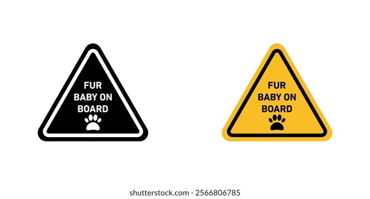 Fur baby on board signssign vector pack for apps and web UI designs