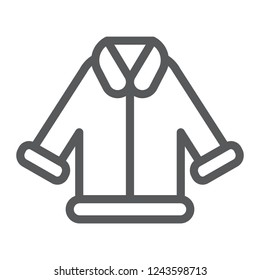 Fur cleaning line icon, laundry and service, coat sign, vector graphics, a linear pattern on a white background, eps 10.