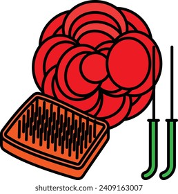 Fur clothing Concept, Ball Of Wool with needles Vector Color Icon Design, Hobby Symbol, Leisure time Activity Sign, Hobbyists and Handicraft Stock Illustration