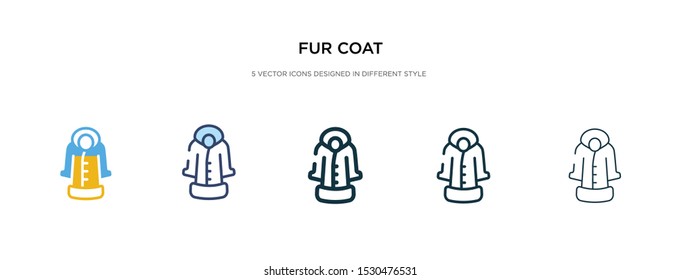 fur coat icon in different style vector illustration. two colored and black fur coat vector icons designed in filled, outline, line and stroke style can be used for web, mobile, ui