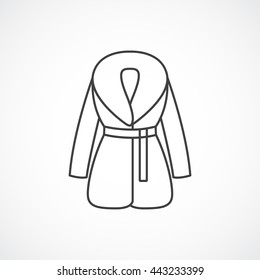 Fur coat line icon.