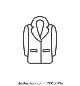Fur coat line icon.