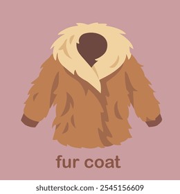 
Fur coat on hanger isolated on pink.vector file