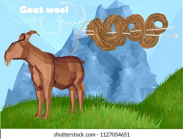 Fur Goat and knitting with a needle