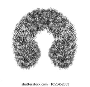 Fur For Hood Vector Illustration Flat Sketches Template