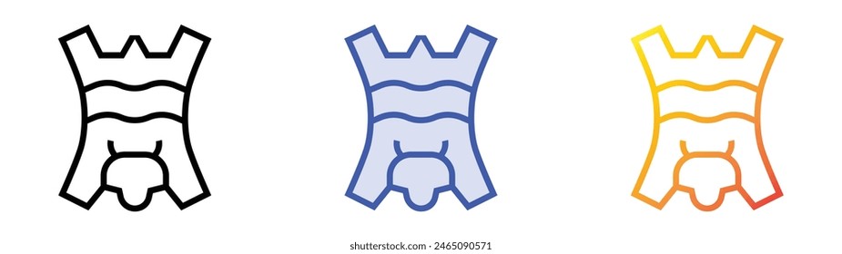 icono de piel. Diseño de estilo de relleno lineal, azul y degradado aislado sobre fondo blanco