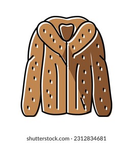 fur jacket outerwear female color icon vector. fur jacket outerwear female sign. isolated symbol illustration