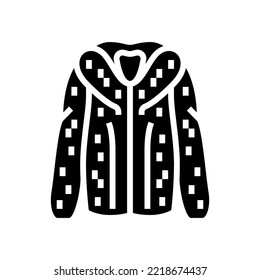 fur jacket outerwear female glyph icon vector. fur jacket outerwear female sign. isolated symbol illustration