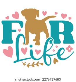 Fur Life - Boho Retro Style Dog T-shirt And SVG Design. Dog SVG Quotes T shirt Design, Vector EPS Editable Files, Can You Download This File.