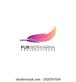 Fur logo illustration Colorful Vector Design