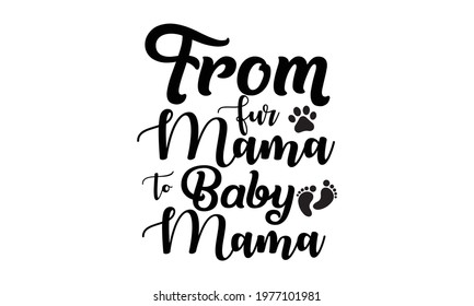 From Fur Mama To Baby Mama New Mom Pregnancy  Vector Design