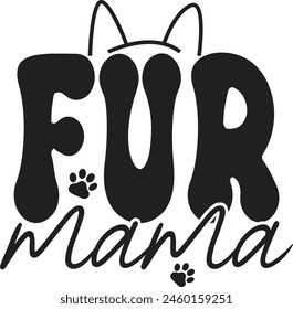 Fur Mama Floral  sublimation design download, dog parent dog mama  fur mama