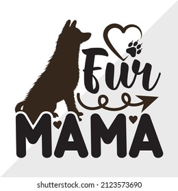 Fur Mama printable vector illustration