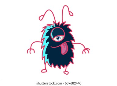 Fur Monster Sad Vector Illustration Isolated Stock Vector (royalty Free 