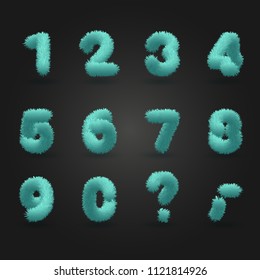 Fur Numbers.Vector Illustration