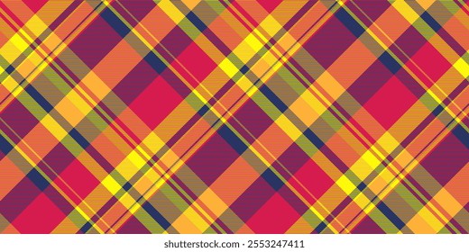 Fur pattern textile fabric, repeat tartan check plaid. Home background seamless texture vector in red and blue colors palette.