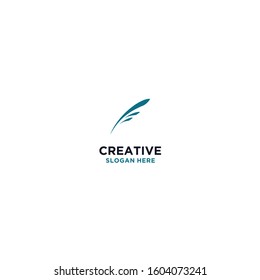 Fur pen logo template. Vector design template.