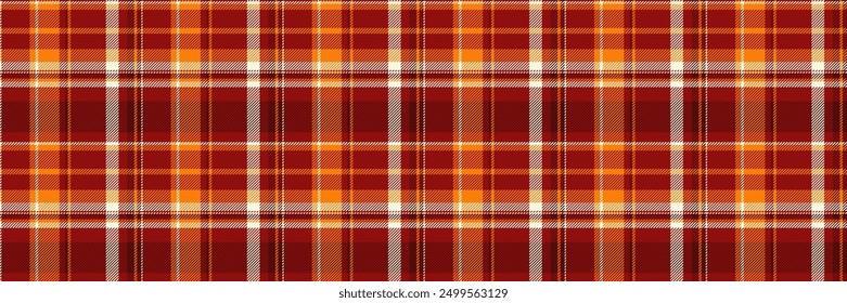 Fur plaid texture seamless, tie check fabric background. Good textile vector pattern tartan in red and bright colors palette.