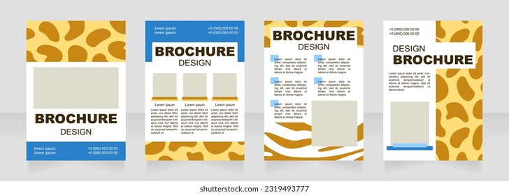 Diseño de folleto en blanco para imprimir. Impresión animal creativa. Plantilla de afiches vertical con espacio de copia vacío para texto. Recopilación de informes corporativos prefabricados. Páginas editables de papel