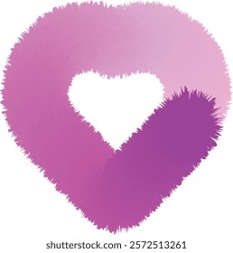 fur purple heart shape design