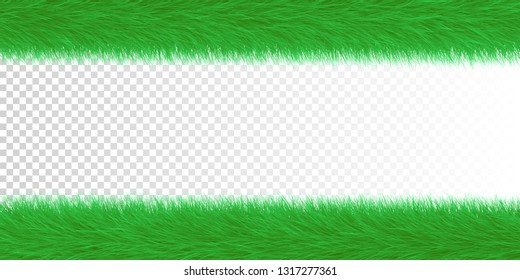 Fur realistic border elements for festive design isolated on transparent background - Vector