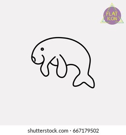 fur seal line icon