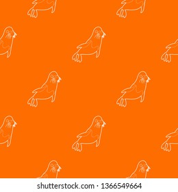 Fur seal pattern vector orange for any web design best