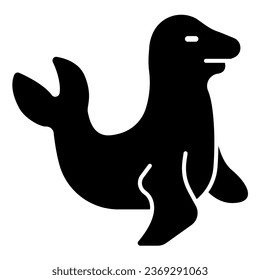 Fur seal solid icon, worldwildlife concept, seal vector sign on white background, fur seal glyph style for mobile concept and web design. Vector graphics