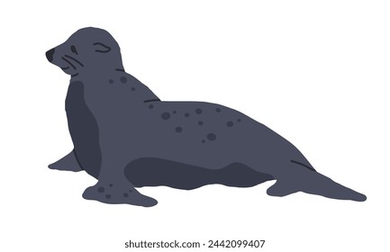 Fur seal. Wild antarctic mammal animal, cute sea lion, marine animal flat vector illustration. Hand drawn seal on white