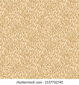 Fur texture - seamless pattern. Hand drawn vector illustration. Flat color design.