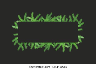Fur- tree green frame, basis element isolated