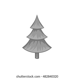 Fur tree icon in black monochrome style isolated on white background. Plants and nature symbol vector illustration