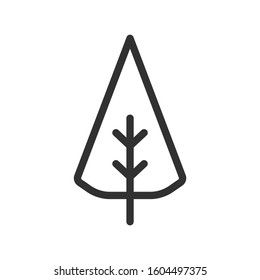 fur tree, linear icon. Editable stroke