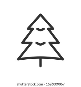 fur tree, linear icon. Editable stroke