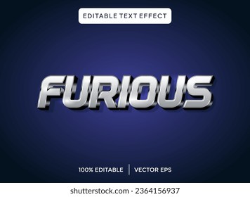 furious 3D text effect template